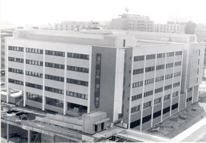 Kuvassa on Pasilan virastokeskus vuonna 1984.
